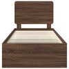 vidaXL Estructura de cama con cabecera Roble Marr&oacute;n 90 x 190 cm