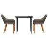 vidaXL Conjunto de Comedor de Jard&iacute;n 3 pcs Gris rat&aacute;n sint&eacute;tico