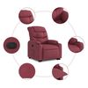vidaXL Sillón reclinable elevable tela rojo tinto