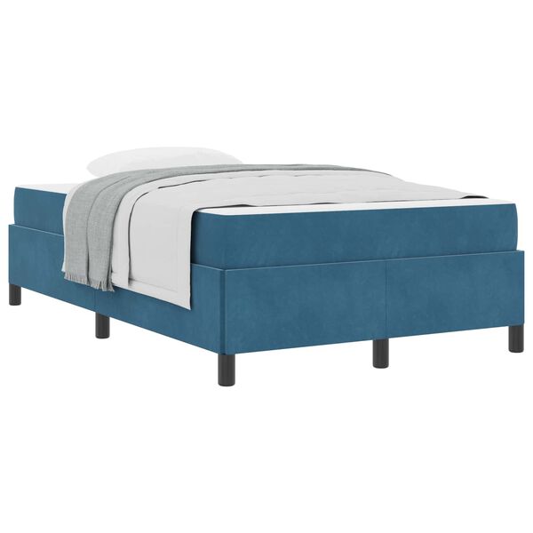 vidaXL Estructura de cama con colch&oacute;n Azul Oscuro 120 x 190 cm tela