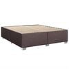 vidaXL Cama box spring con colch&oacute;n tela marr&oacute;n oscuro 180x200 cm