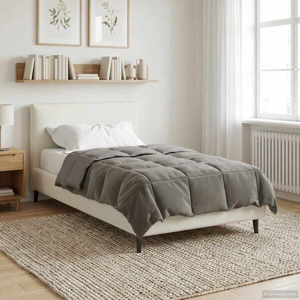 vidaXL Edred&oacute;n de Todo el A&ntilde;o Gris Claro 155 x 220 cm Microfibra