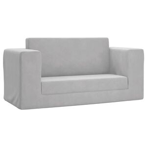 vidaXL Sof&aacute; cama de ni&ntilde;os 2 plazas felpa suave gris claro