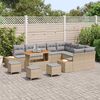 vidaXL Conjunto de sof&aacute;s de jard&iacute;n con coj&iacute;n 13 pcs Beige Polirat&aacute;n