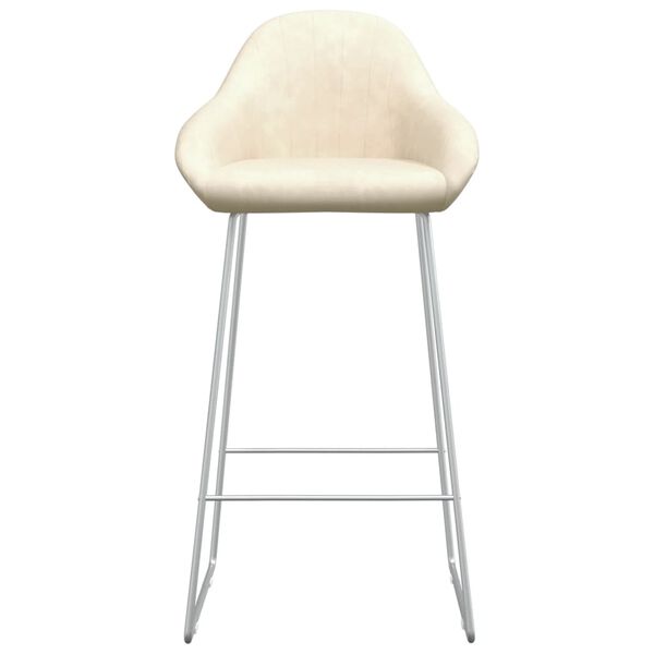 vidaXL Taburetes de cocina 2 unidades terciopelo color crema