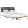 vidaXL Estructura de cama con cabecera Gris oscuro 140 x 200 cm