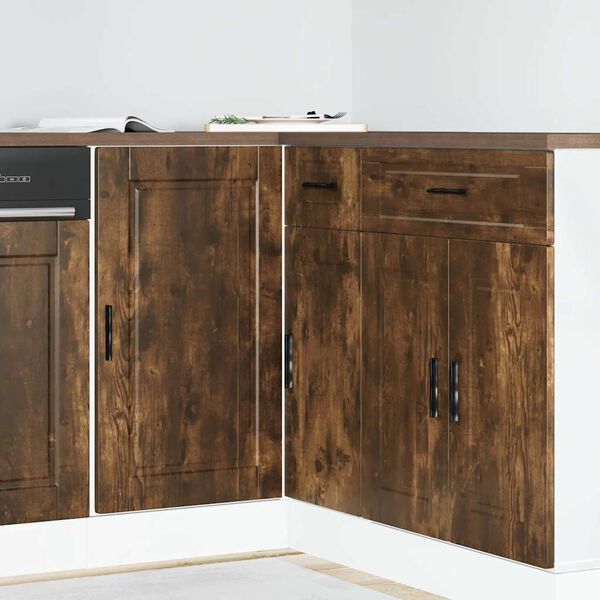 vidaXL Mueble bajo de cocina porto roble ahumado madera reconstituida