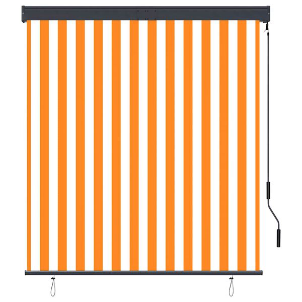 vidaXL Estor enrollable de exterior blanco y naranja 140x250 cm