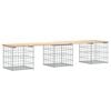 vidaXL Banco de jard&iacute;n dise&ntilde;o gaviones madera maciza pino 203x44x42 cm
