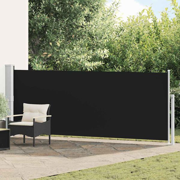 vidaXL Toldo lateral retr&aacute;ctil de jard&iacute;n negro 140x500 cm