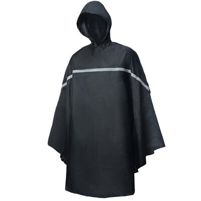 Willex Poncho de lluvia con capucha talla única negro