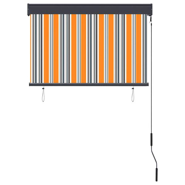 vidaXL Estor enrollable de exterior amarillo y azul 100x250 cm