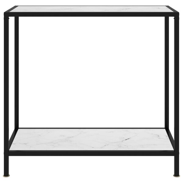 vidaXL Mesa de consola blanco vidrio templado 80x35x75 cm