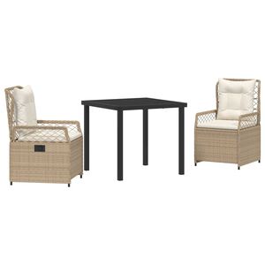 vidaXL Conjunto de Comedor de Jard&iacute;n 3 pcs Beige y crema