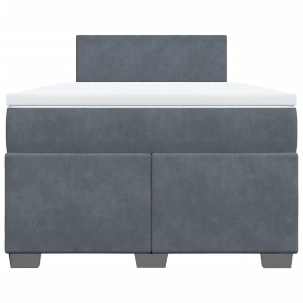 vidaXL Cama box spring con colch&oacute;n terciopelo gris oscuro 120x200 cm