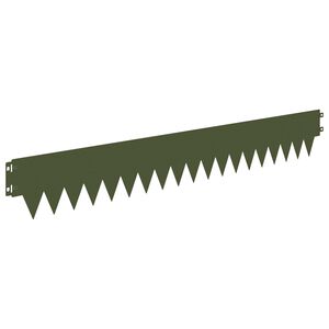 vidaXL Borde de C&eacute;sped 50 uds. 103 x 15 cm Acero Verde oliva