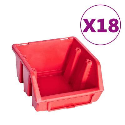 vidaXL Kit de cajas de almacenaje 80 pzas paneles de pared rojo negro