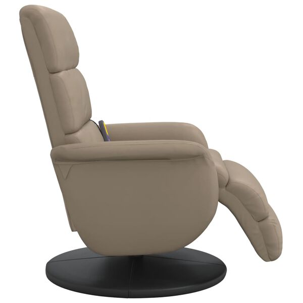 vidaXL Sill&oacute;n reclinable masaje reposapi&eacute;s cuero sint&eacute;tico capuchino