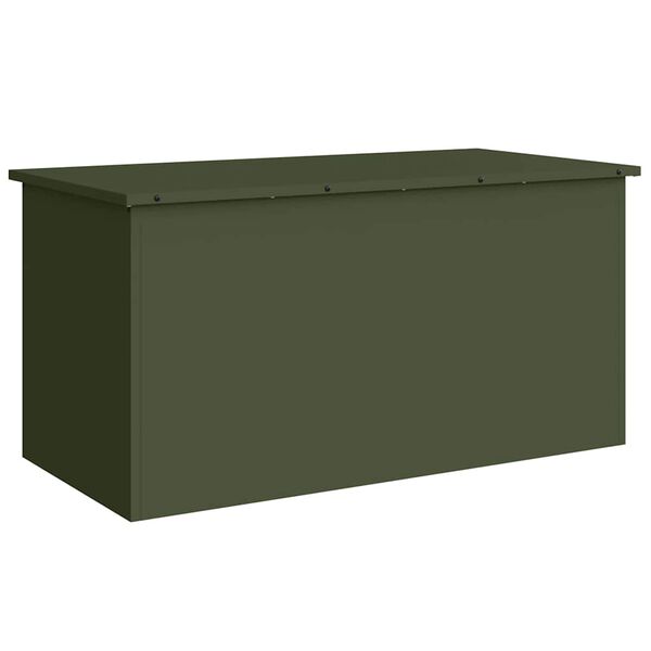 vidaXL Caja de Almacenamiento Exterior Verde Oliva 100 x 50,5 x 50 cm