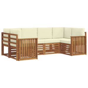 vidaXL Conjunto de Sof&aacute; Seccional con coj&iacute;n 6 pcs Natural y Crema