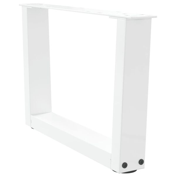 vidaXL Patas para mesa de centro en forma de V (2 unidades), color blanco, 50 x (30-31,3) cm, acero