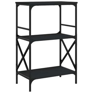 vidaXL Librer&iacute;a de 3 estantes madera ingenier&iacute;a negro 56x35x90,5 cm
