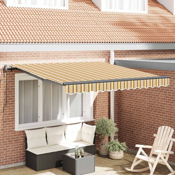 vidaXL Toldo Retr&aacute;ctil Multicolor 350 x 250 cm Tela y Aluminio