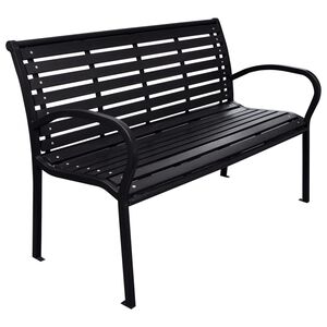 vidaXL Banco de jard&iacute;n acero y WPC negro 116 cm