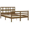 vidaXL Estructura cama y cabecero madera maciza marr&oacute;n miel 140x190 cm