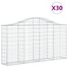 vidaXL Cestas gaviones 30 uds forma de arco hierro 200x30x100/120 cm
