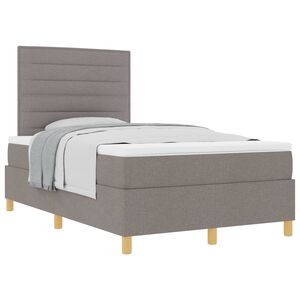 vidaXL Cama tipo Box Spring con colch&oacute;n Taup&eacute; 120 x 190 cm tela