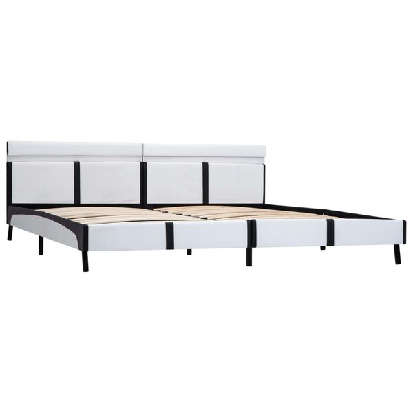 vidaXL Estructura de cama con LED sin colch&oacute;n blanco 180x200 cm