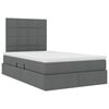 vidaXL Cama con almacenamiento y LED con LED Gris oscuro 120 x 190 cm