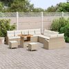 vidaXL Conjunto de sof&aacute; de jard&iacute;n con coj&iacute;n 13 pcs Beige Polirat&aacute;n