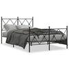 vidaXL Estructura cama sin colch&oacute;n con estribo metal negro 120x200 cm