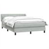 vidaXL Cama box spring con colch&oacute;n terciopelo gris claro 160x220 cm