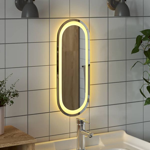 vidaXL Espejo de baño LED ovalado 40x15 cm
