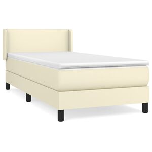 vidaXL Cama box spring con colch&oacute;n cuero sint&eacute;tico crema 100x200 cm