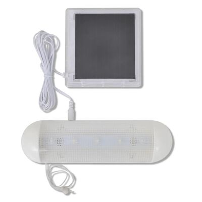 Lámpara solar foco de LED de exterior con sensor, blanca