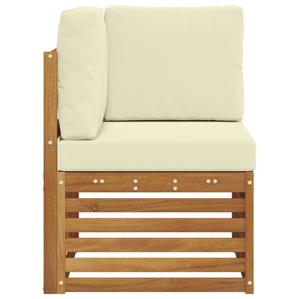 vidaXL Sof&aacute; de esquina para exteriores Madera de Acacia S&oacute;lida Natural