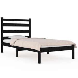 vidaXL Estructura de cama madera maciza de pino negra 100x200 cm