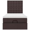 vidaXL Estructura de cama otomana colch&oacute;n tela marr&oacute;n oscuro 100x200cm