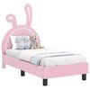 vidaXL Estructura de cama para ni&ntilde;os peque&ntilde;os con cabecera Rosa PU