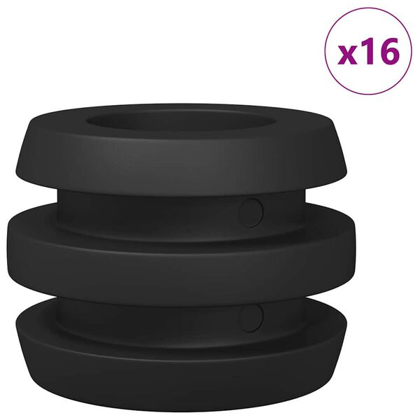 vidaXL Mesas de F&uacute;tbol de Pl&aacute;stico 3 x 3 x 2 cm Barra 16 pcs Negro