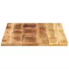 vidaXL Tablero de mesa rectangular madera mango rugosa 80x60x2,5 cm