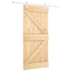 vidaXL Puerta Corredera Natural y Blanco 90 x 210 cm