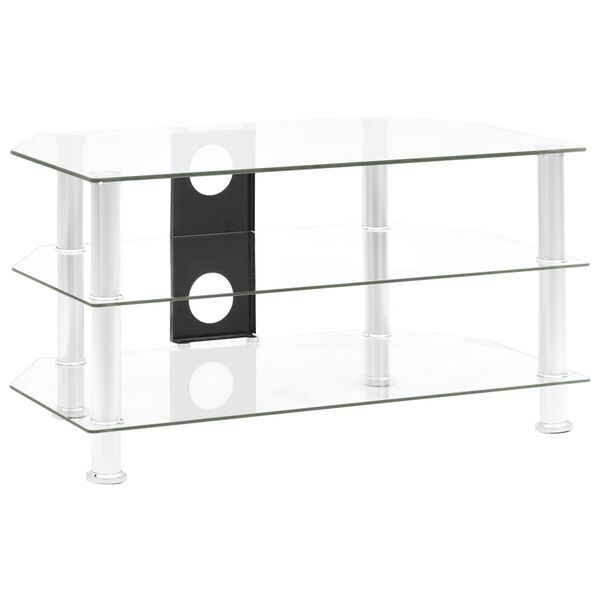vidaXL Mueble de TV vidrio templado transparente 75x40x40 cm