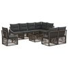 vidaXL Conjunto de sof&aacute;s de jard&iacute;n 9 uds. Gris rat&aacute;n sint&eacute;tico