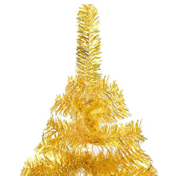 vidaXL &Aacute;rbol de Navidad preiluminado con luces y bolas dorado 240 cm