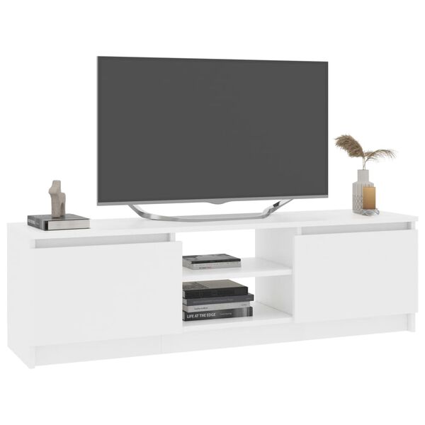 vidaXL Mueble para TV madera contrachapada blanco 120x30x35,5 cm